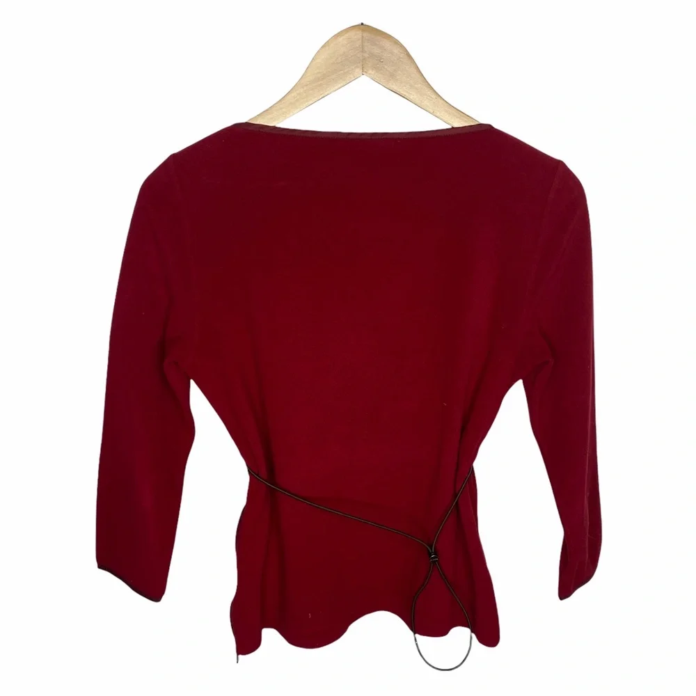 Vintage Prada Red Fleece Top Drawstring Waist - Picture 2 of 11